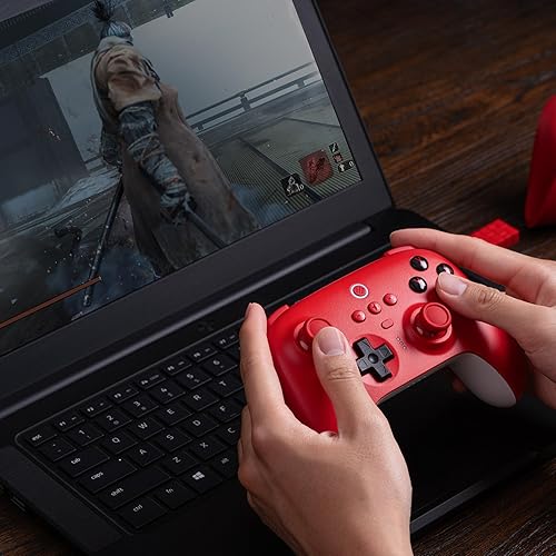 Vista 7 de 8Bitdo Ultimate Bluetooth Controller with Charging Dock, Bluetooth Controller Wireless Switch Controller for Switch and Windows(Red)