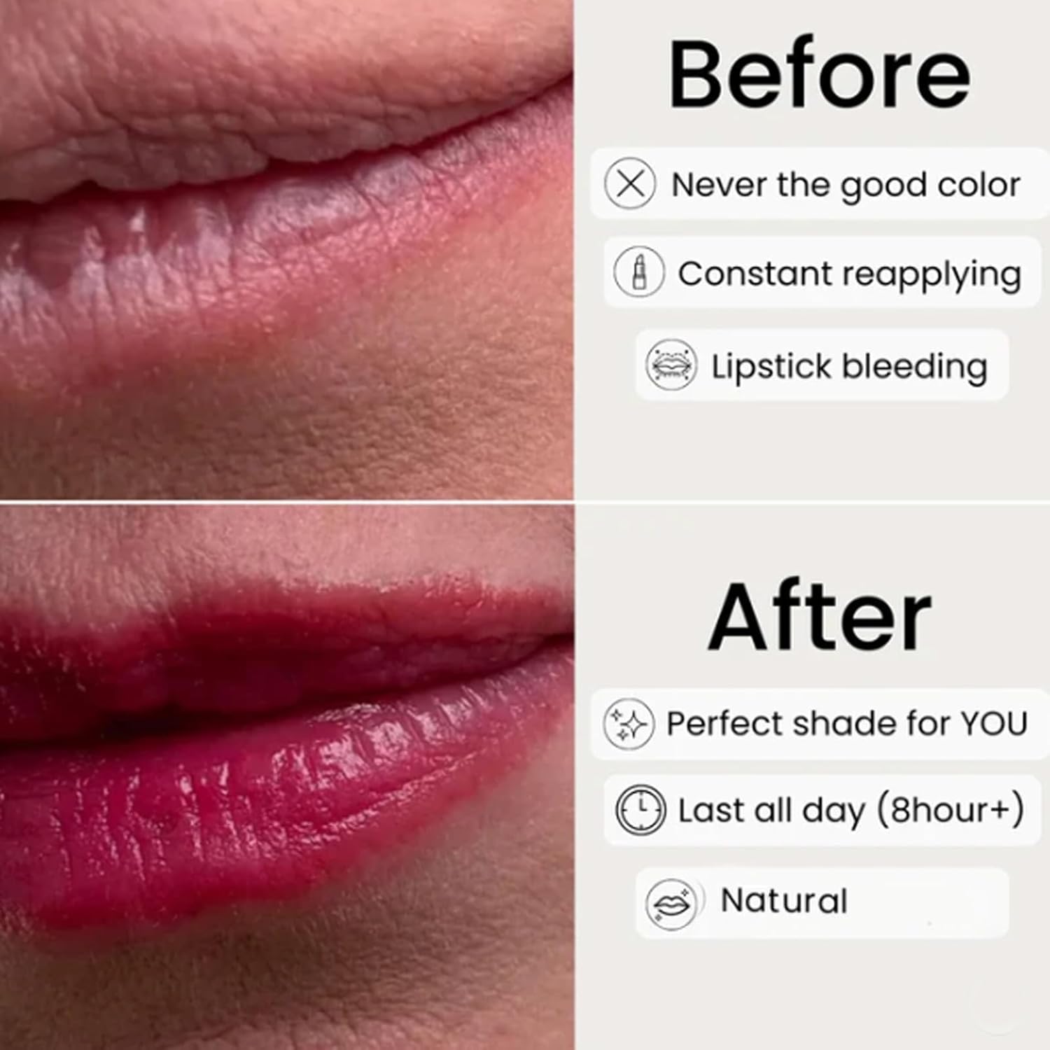 Color Changing Lipstick, Transferproof pH Adjusting Lipstick for Mature Women, Long-Lasting Moisturizing Clear Lip Stick Changes Color (2 Pcs)