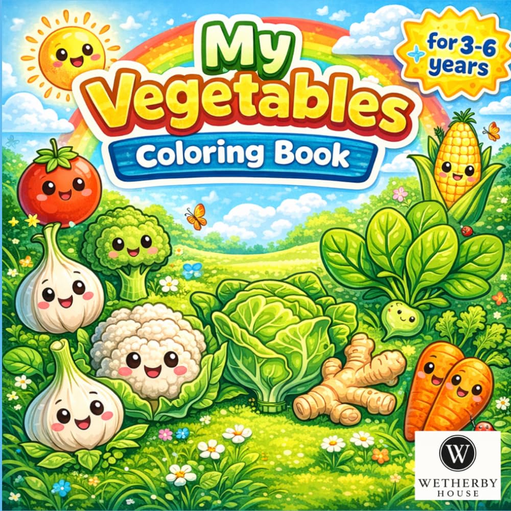 My Favorite Vegetables Coloring Book: Fun and Easy Coloring Pages for Toddlers and Preschool Kids Ages 3-6