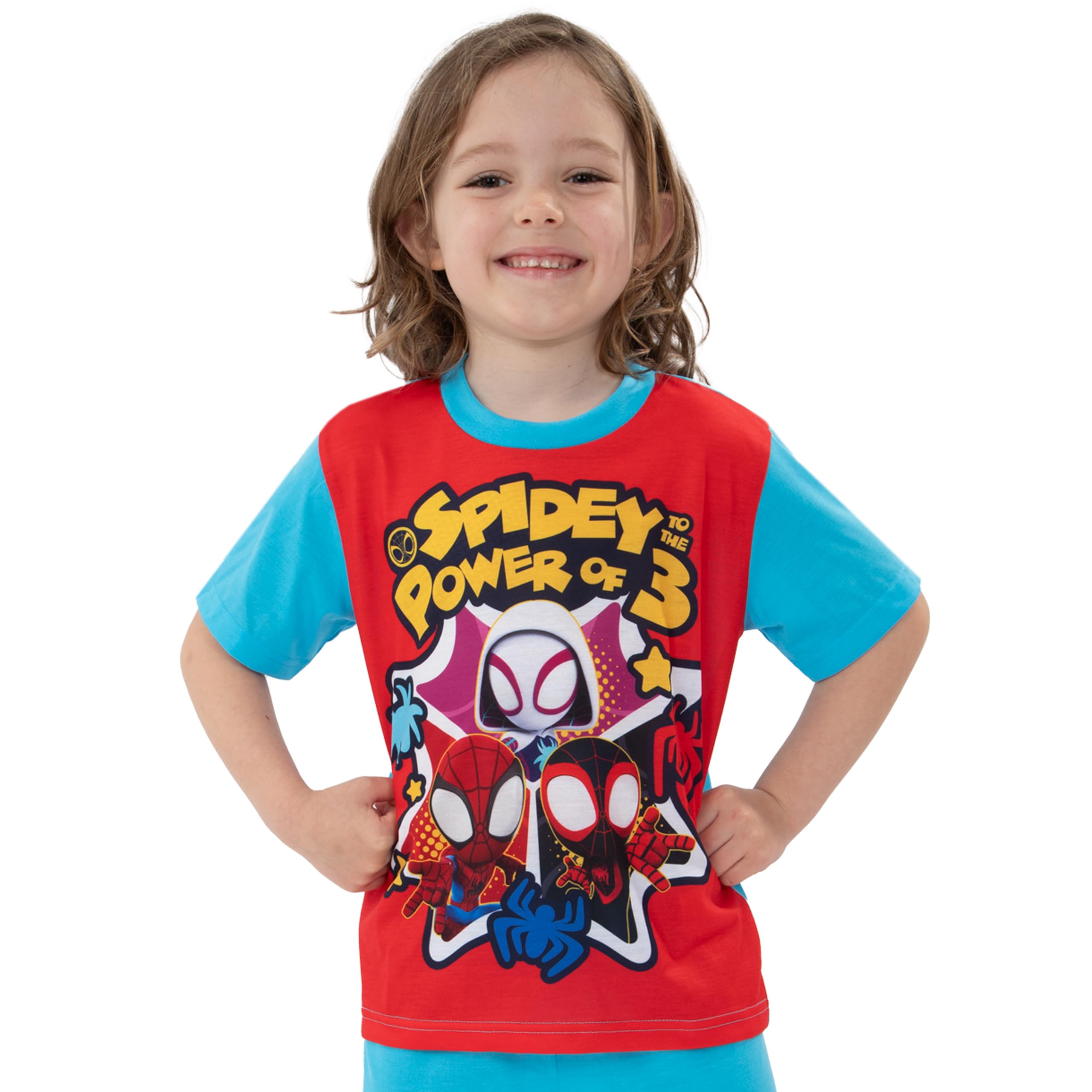 Marvel Chłopięca Piżama, Piżama Z Spidey I Super Kumplami, Zestaw Z Krótkim Rękawem