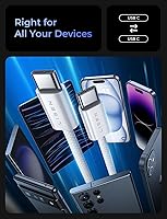 Vista 8 de LISEN Cable USB C, paquete de 5 [3.3/3.3/6.6/6.6/10 pies] USBC a USBC cable de carga para iPhone 16e 15 Pro Max, cable de 60 W (3.1 A) C a C