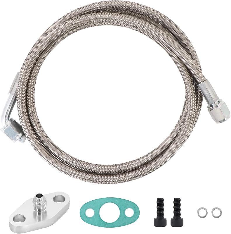 Linha de alimentação de óleo para turbo 4AN Tektall com malha de aço inoxidável – 152,4 cm