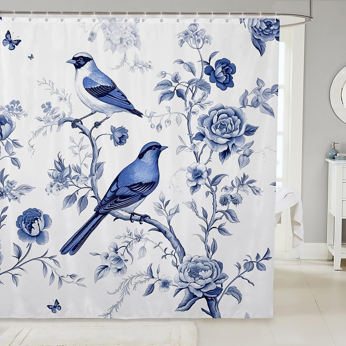 Kids Funny Chicken Waterproof Bathroom Curtain for Boys Girls Farmhouse Animal Shower Curtain 72x78,Rainbow Flower Bath Curtain Rustic Floral Flower Waterproof Fabric Country Wild Animal Room Decor
