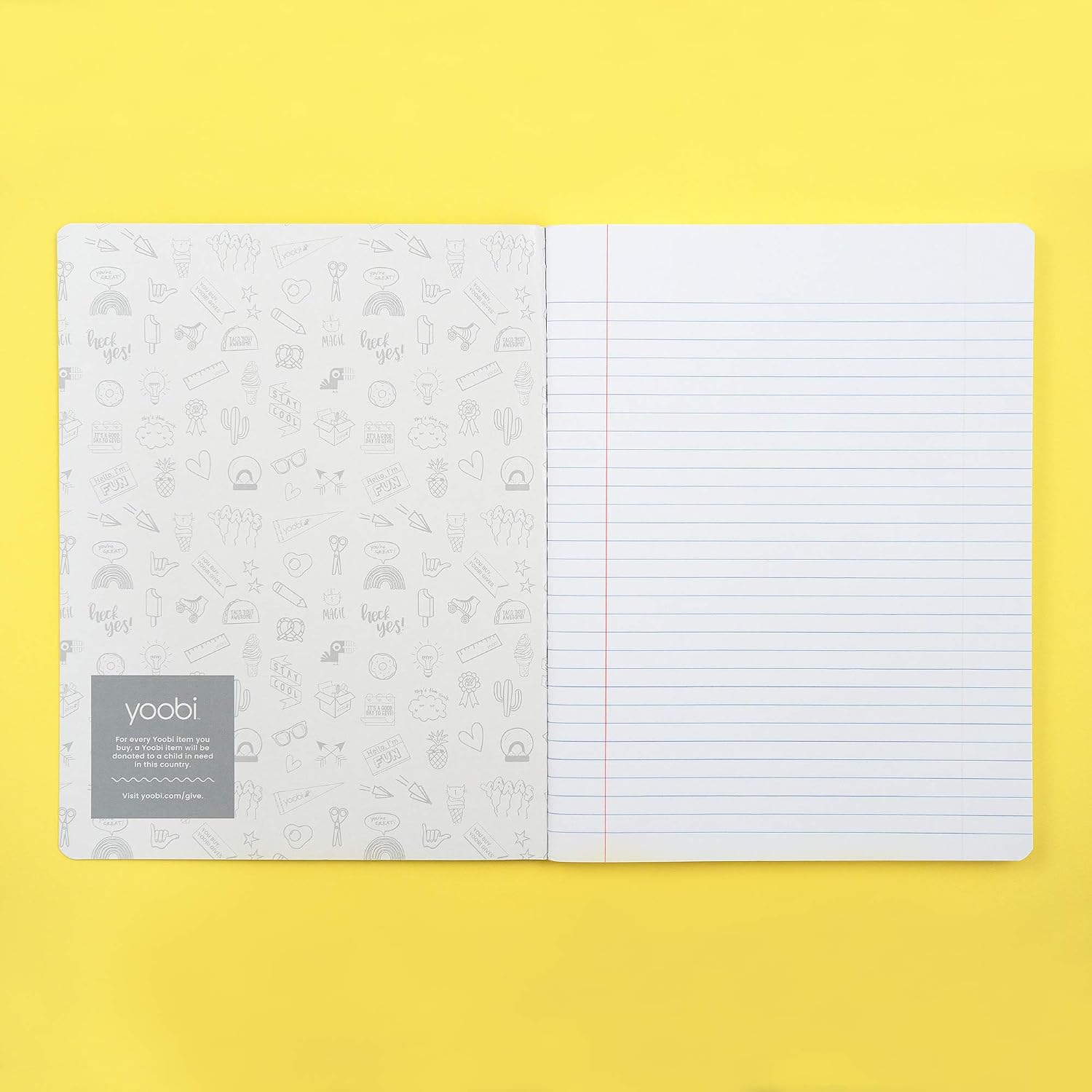 Yoobi | Composition Book | 70 College Ruled Sheets | Multicolor | Pack of 4 (YOOB1202446)