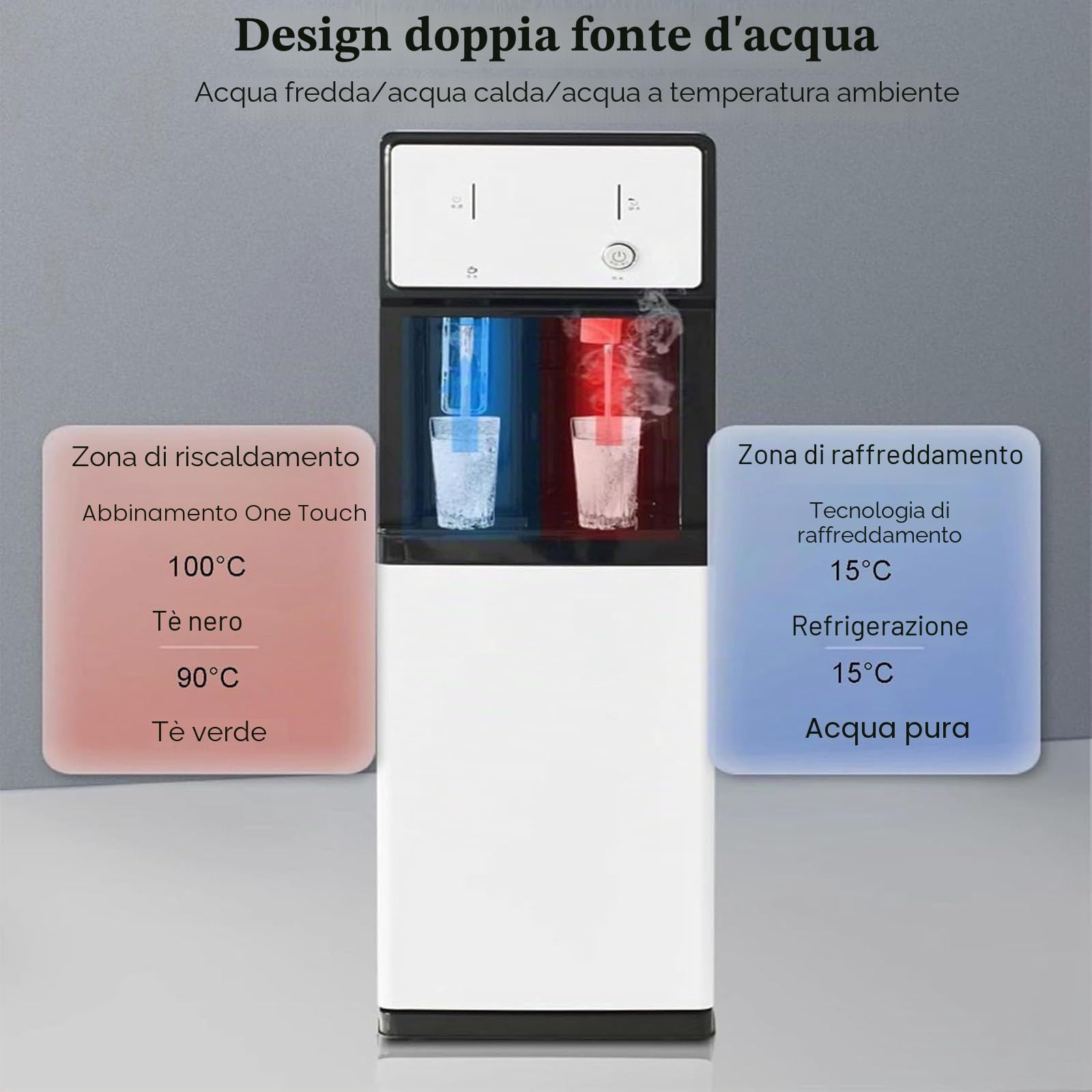 Distributore D'Acqua Senza Bottiglia Con Collegamento Alla Rete, Erogatore Acqua Con Funzione Acqua Calda E Fredda,purificatore Acqua Per Uso Domestico E Professionale