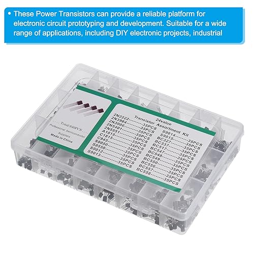 Miniatura 4 de PATIKIL PNP NPN Power Transistor Surtido Kit, 840pcs 24 Tipos Componente Electrónico para Aplicaciones de Conmutación de Uso General