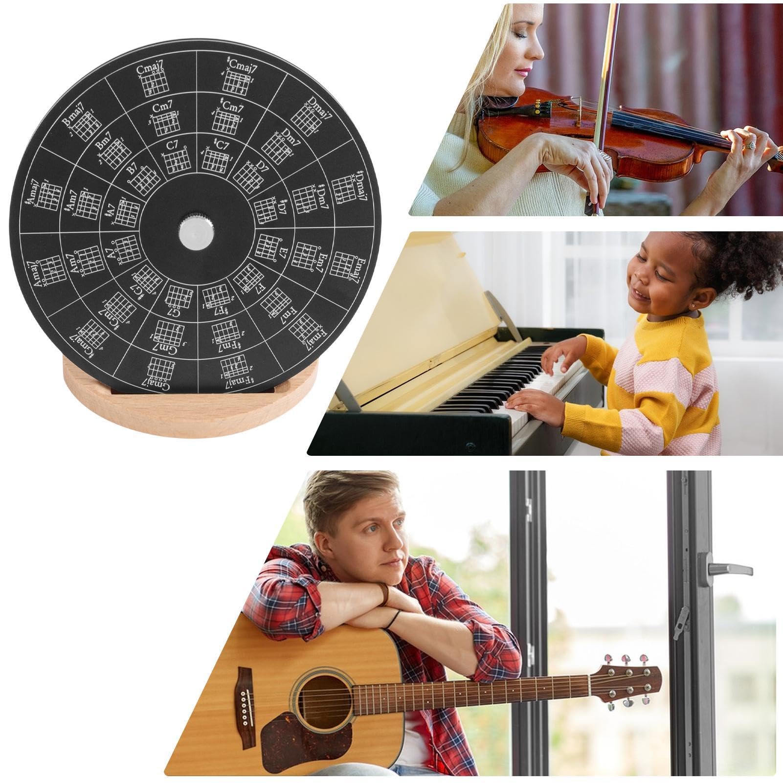 Teksome Strumento educativo musicale, piastre di teoria della chitarra | Rotella musicale | per la trasposizione musicale Ruota melodica per strumenti per studenti di musica, cantautori