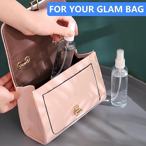 Miniatura 3 de Paquete de 4 botellas de aerosol de 2 onzas (1.7 fl oz), botellas transparentes de tamaño de viaje, a prueba de fugas, con embudos y etiquetas