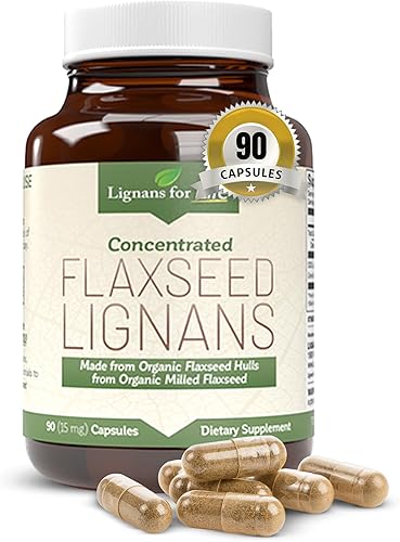 Lignans for Life Lignanos de linaza para perros y personas, 15 mg - 90 cápsulas - Apoyo hormonal natural