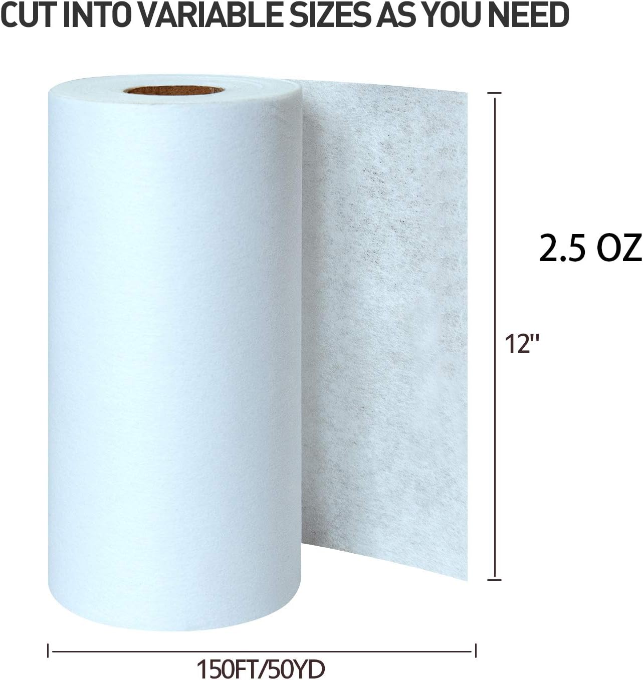 Cut Away Fabric Stabilizer for Embroidery (12 in x 50 yd Roll), Seneme Cut Away Embroidery Stabilizer - Medium Weight 2.5 oz Cutaway Embroidery Stabilizers - for Machine Embroidery Stabilizer