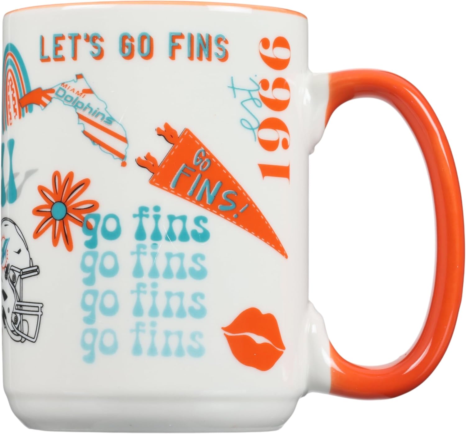 The Memory Company Officially Licensed 15oz Team Spirit Mug, Miami Dolphins image 2
