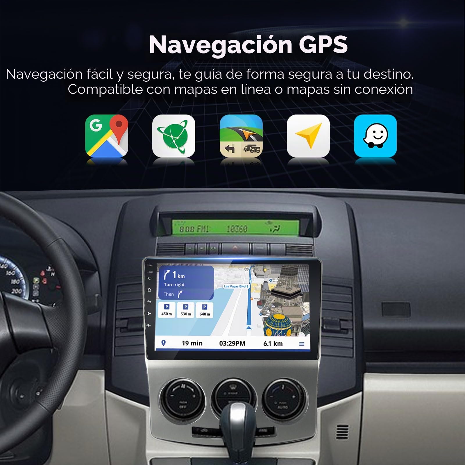 EZoneTronics Android 13 Radio de Coche estéreo para Mazda 5 2005-2010 con Wireless Carplay Android Auto Pantalla táctil de 9 Pulgadas navegación GPS Bluetooth USB WiFi Mirrorlink FM/RDS 2G+ 32G