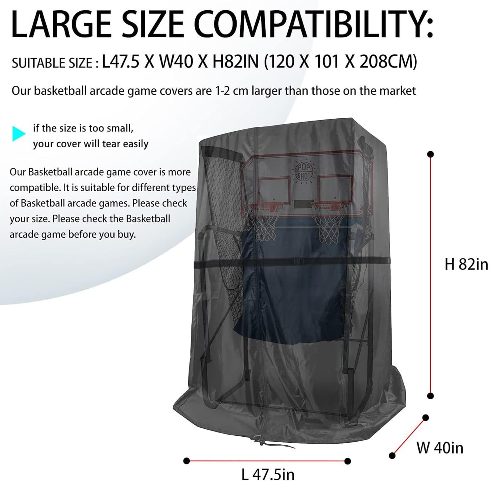 Boîtier de machine résistant aux intempéries, couverture complète en polyester avec base respirante pour machine de basket-ball