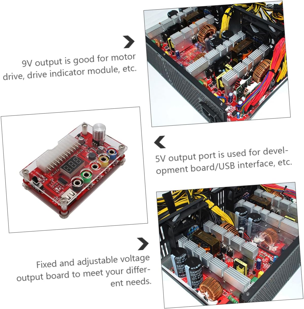 NUOBESTY 2pcs Adjustable Voltage Regulator Board Power Converter Module for Led Lights Motor Drive and Vehicle Equipment Easy to Install and Power Supply
