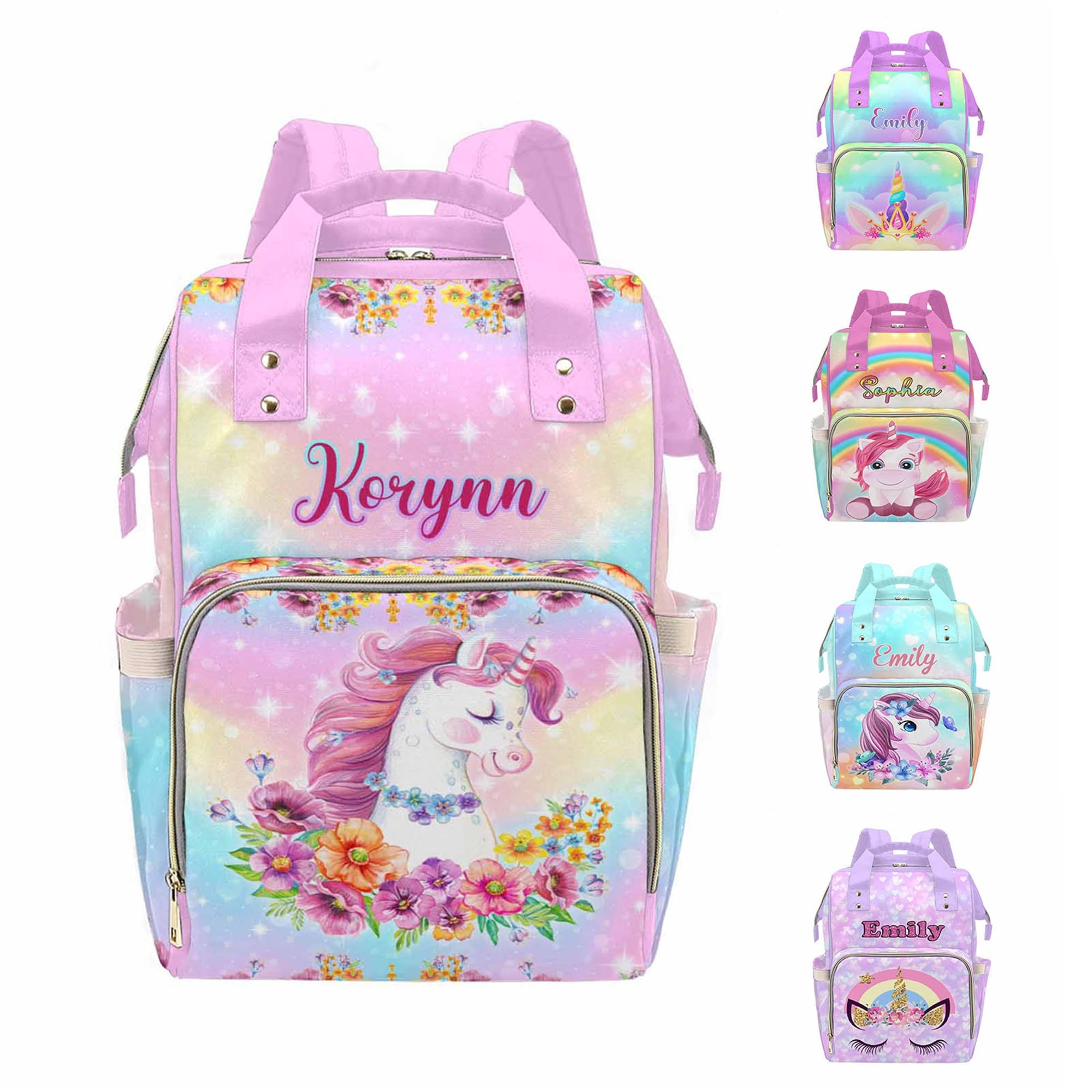 MyPupSocks Custom Diaper Bag Backpack with Personalized Name - Lovably Yours, New Mom and Precious Newborn Daughter Granddaughter