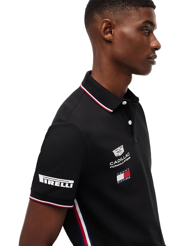 Tommy Hilfiger Men's F1 Short Sleeve Drivers Polo, Black Small by Tommy Hilfiger - Used condition - Image 2