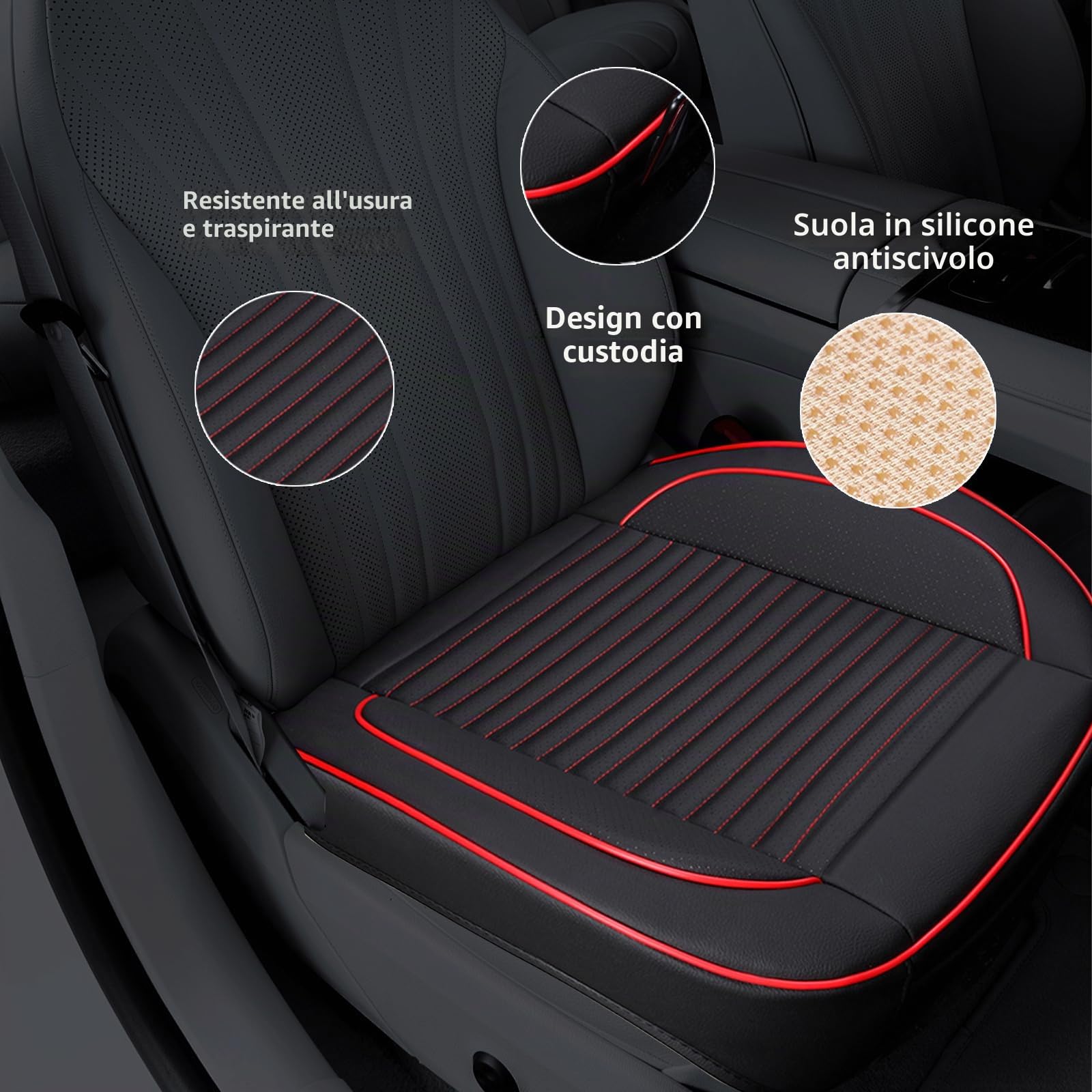 Coprisedili per Auto Sedili Anteriori, Set Universale di Coprisedili in Pelle PU di Lusso per Auto Sedili Anteriori, Coprisedili in Pelle Universali per Limousine/SUV/Pickup/Van (Stile A, 2)