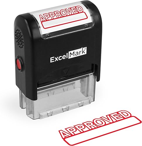 Miniatura 10 de Excelmark Sello de goma autoentintable desechable - tinta roja (A1539) Discard,Approved,Completed,Denied,File Copy,Cancelado,Draft,Pagado,Received