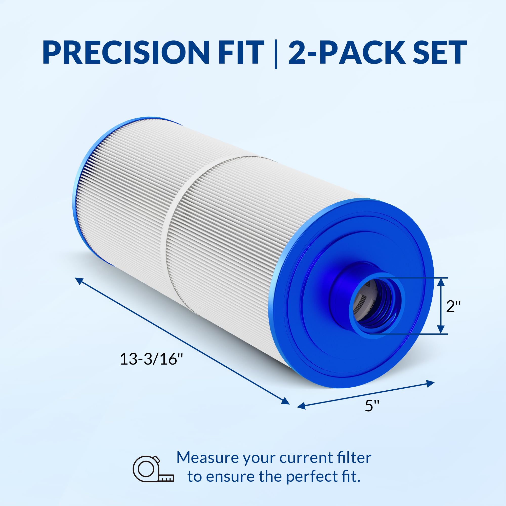 Lot de 2 filtres de rechange PWW50L améliorés, compatibles avec le filtre de jacuzzi 4CH-949, tissu robuste de 85 g pour une filtration et une durabilité supérieures, remplace Unicel 4CH-949, Filbur