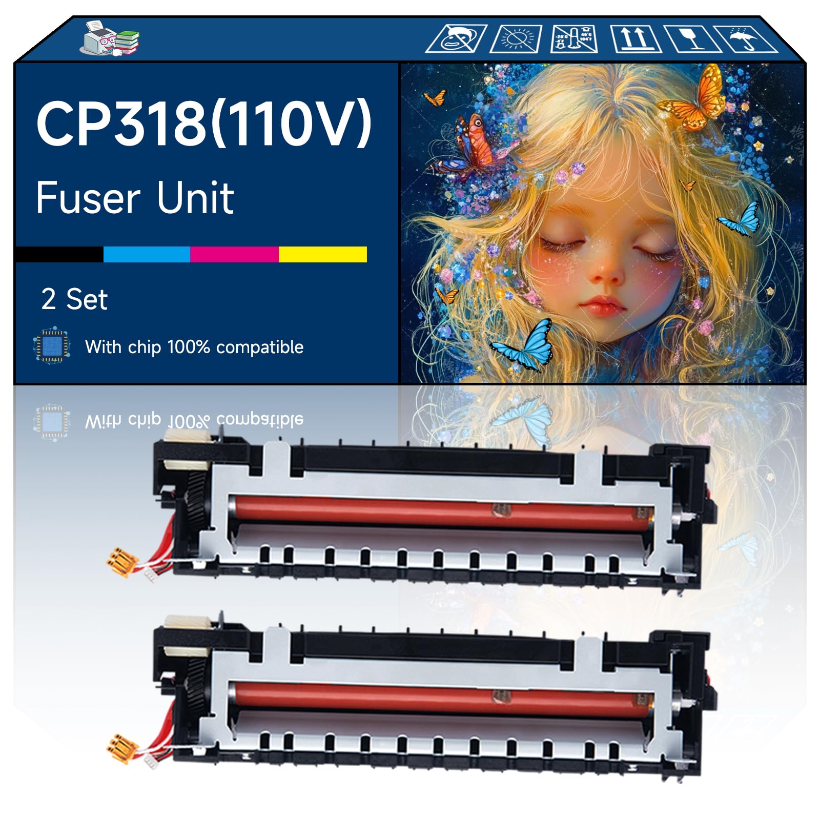 CP318(110V) Fuser Unit Compatible with Xerox DocuPrint CM315z CP315dw CP318w CM318Z Printers (2 Set)