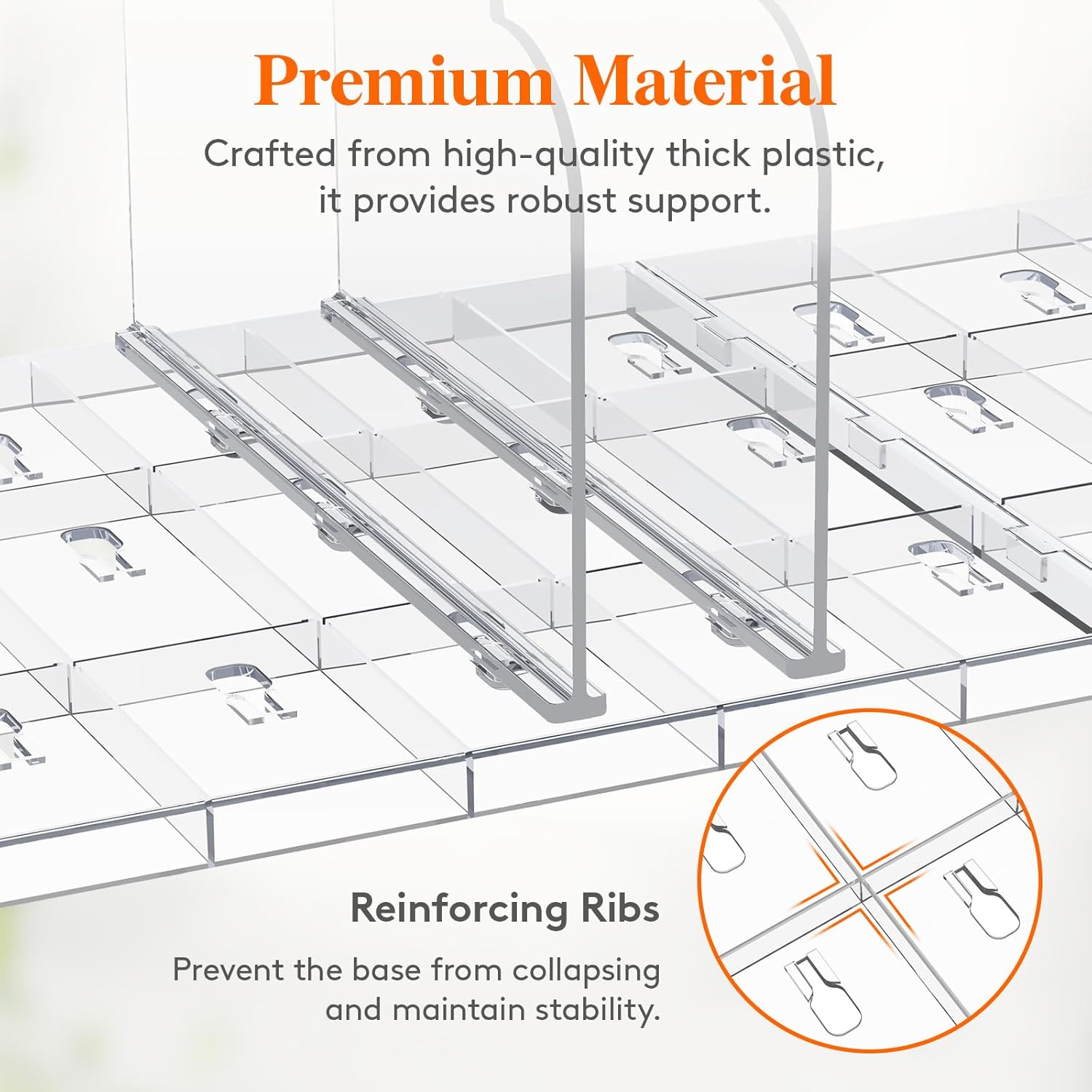 Lifewit 3 Pack Plastic Purse Organizer for Closet, Adjustable Shelf Dividers for Closet Organization, Clear Bag Storage Organizer, Separators for Handbag, Clutch Bag, Book in Bedroom, Office