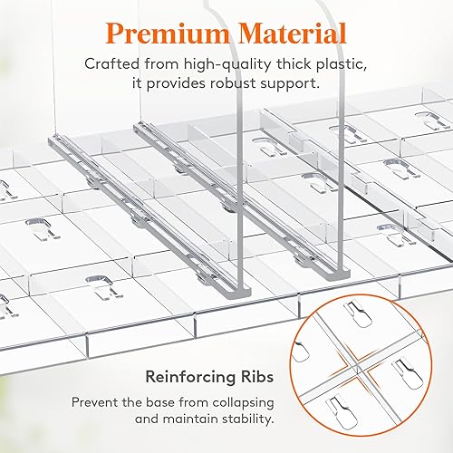 Miniatura 7 de Lifewit Paquete de 3 organizadores de plástico para armario, separadores de estantes ajustables para organización del armario, organizador de