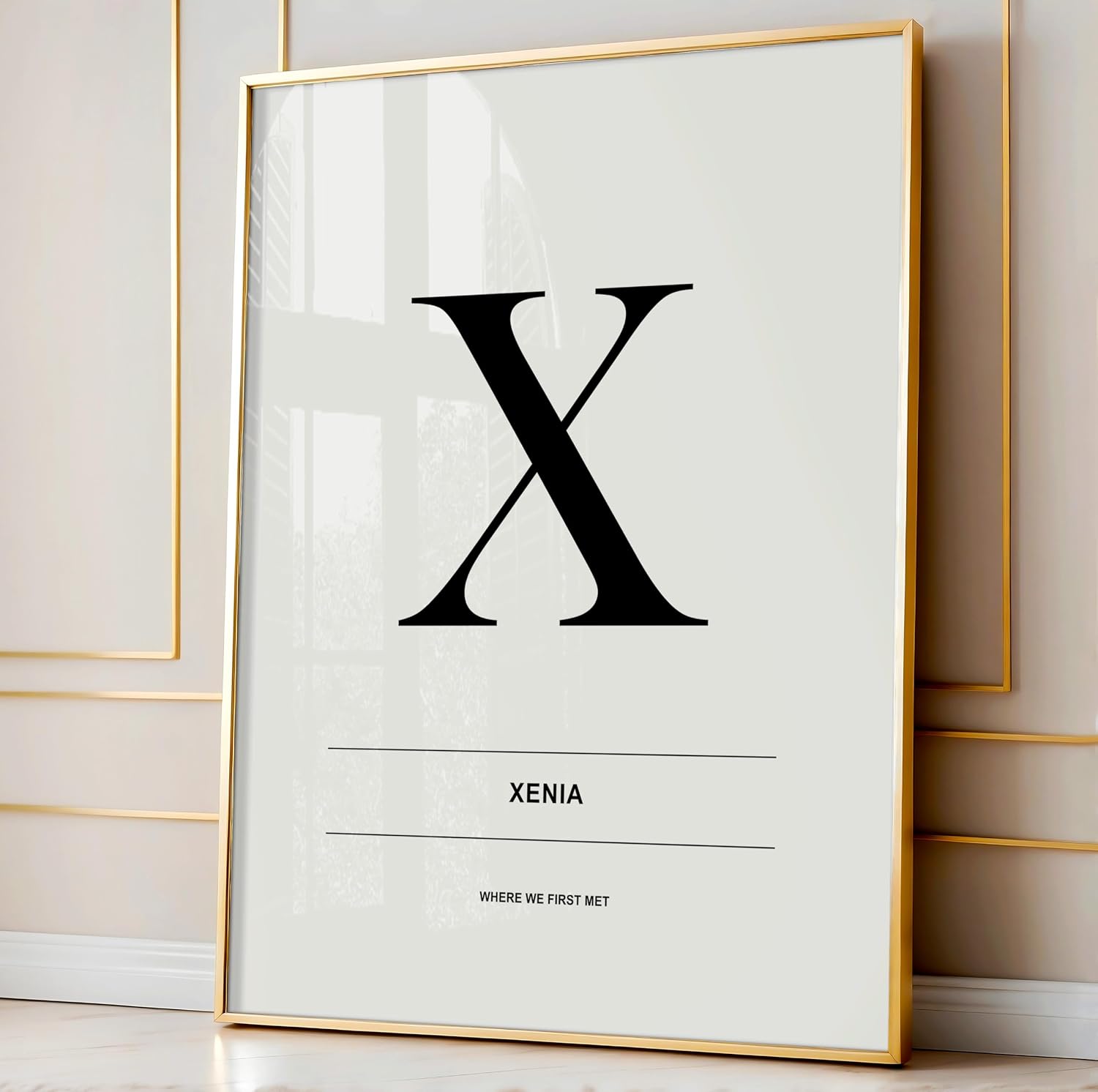 Poster Master Personalized Letter X City Print, Customized Typography Poster and Canvas, Minimal Art, Gift for Loved Ones, Couples, Available in 8x10 to 30x40