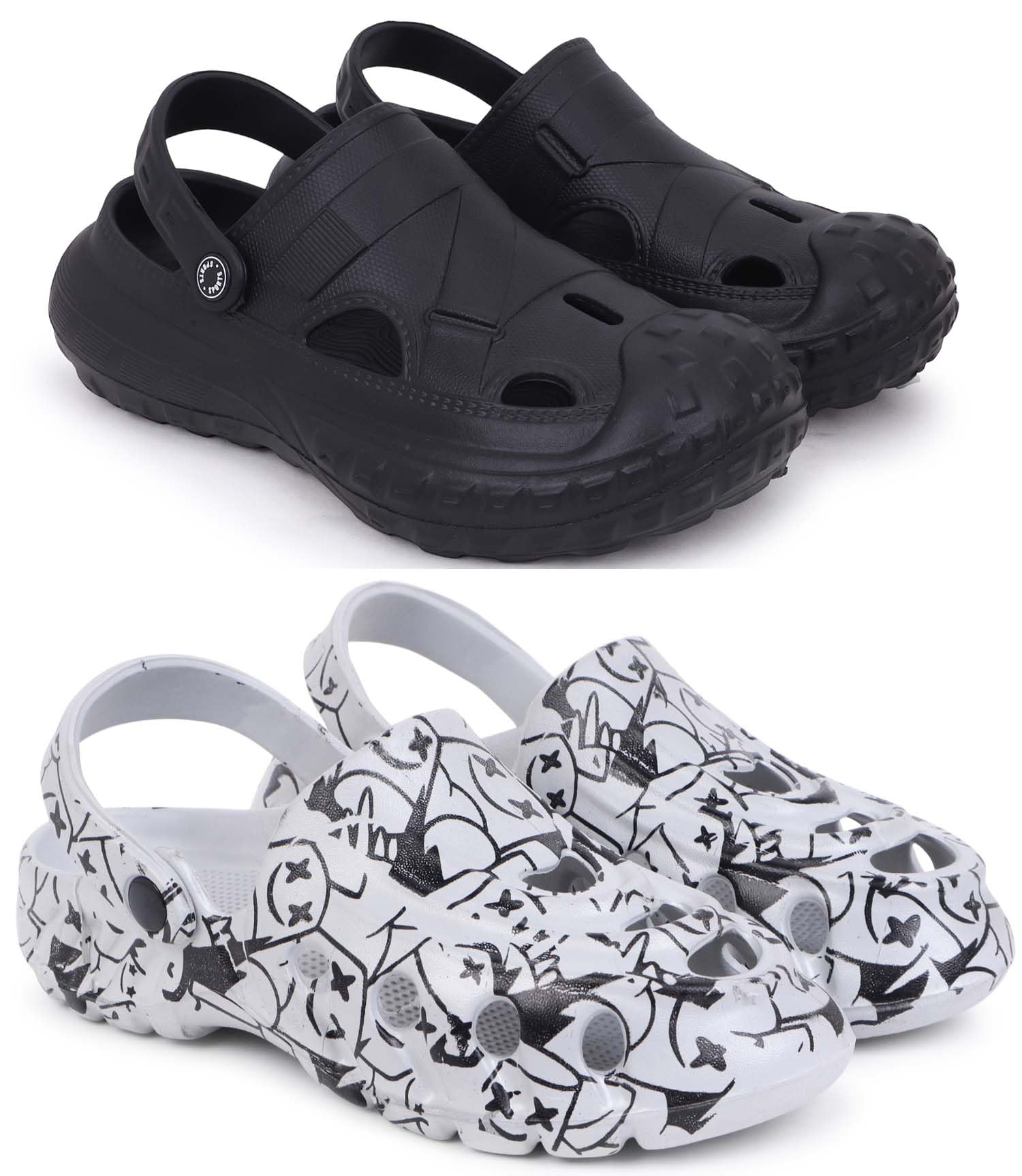 Combo Pack of 2 Slipper/Flip Flops/Slides/Clogs/Sandals for Men,(Cl-1200-Black,Cl-A-Smarti-Grey),8 (UK/India)-image-29