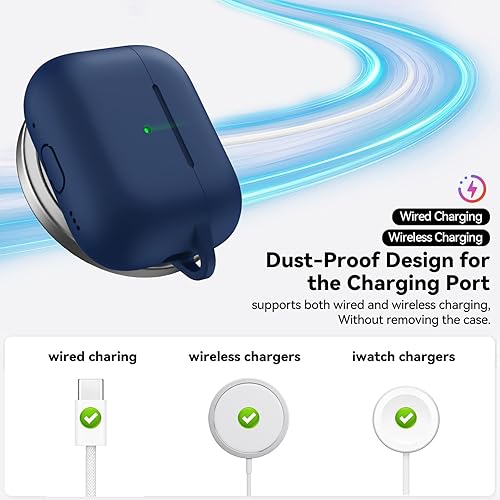 Miniatura 5 de Funda para AirPods Pro 3 (2025), funda protectora de silicona suave compatible con Apple AirPods Pro de 3 generación con kit de limpieza para