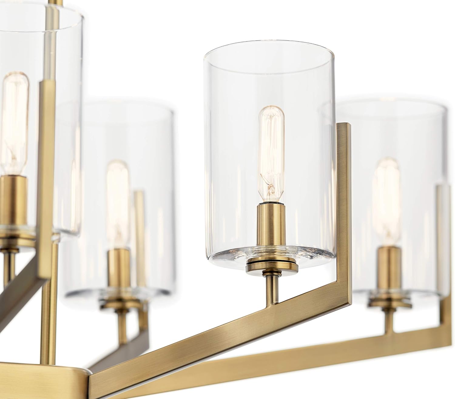 Crаzу Clеаrаnсе Kichler Nye 14.75 8 Light Oval Chandelier with Clear Glass in Brushed Natural Brass