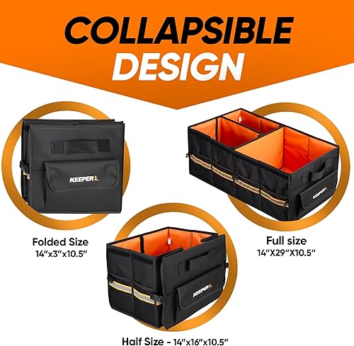 Miniatura 5 de KEEPER Organizador de maletero extra grande con refrigerador, 70L, organizador plegable y almacenamiento de auto con múltiples compartimentos, parte