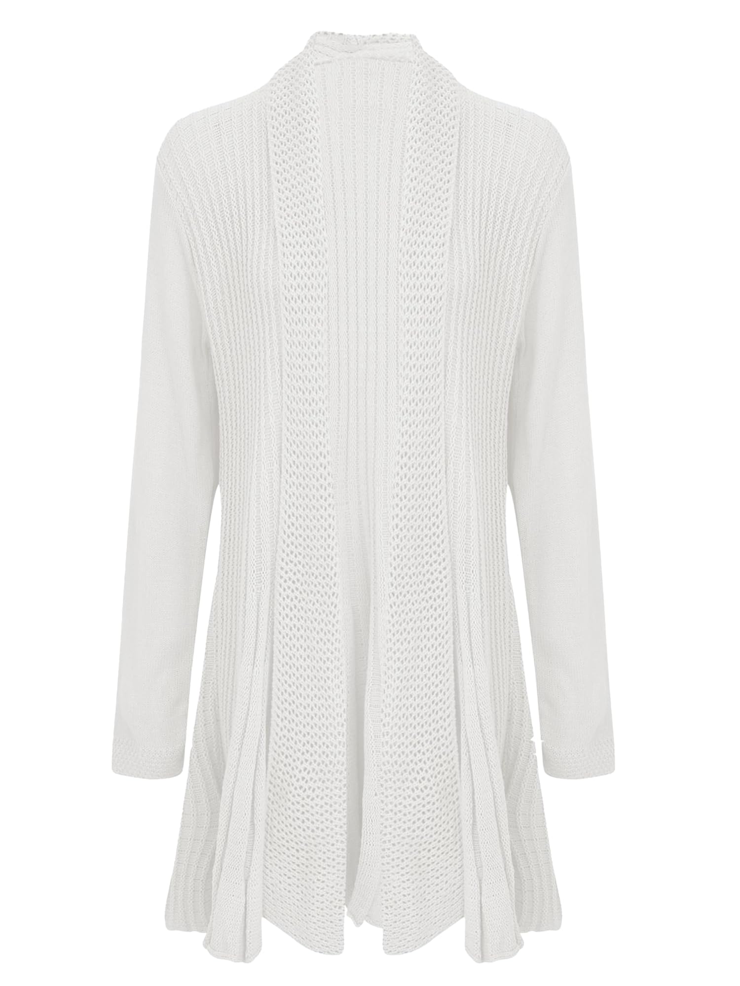 shelikes Womens Knitted Cardigan Long Full Sleeve Knitwear Cardigans Classic Solid Sweater Jacket Coat Cream