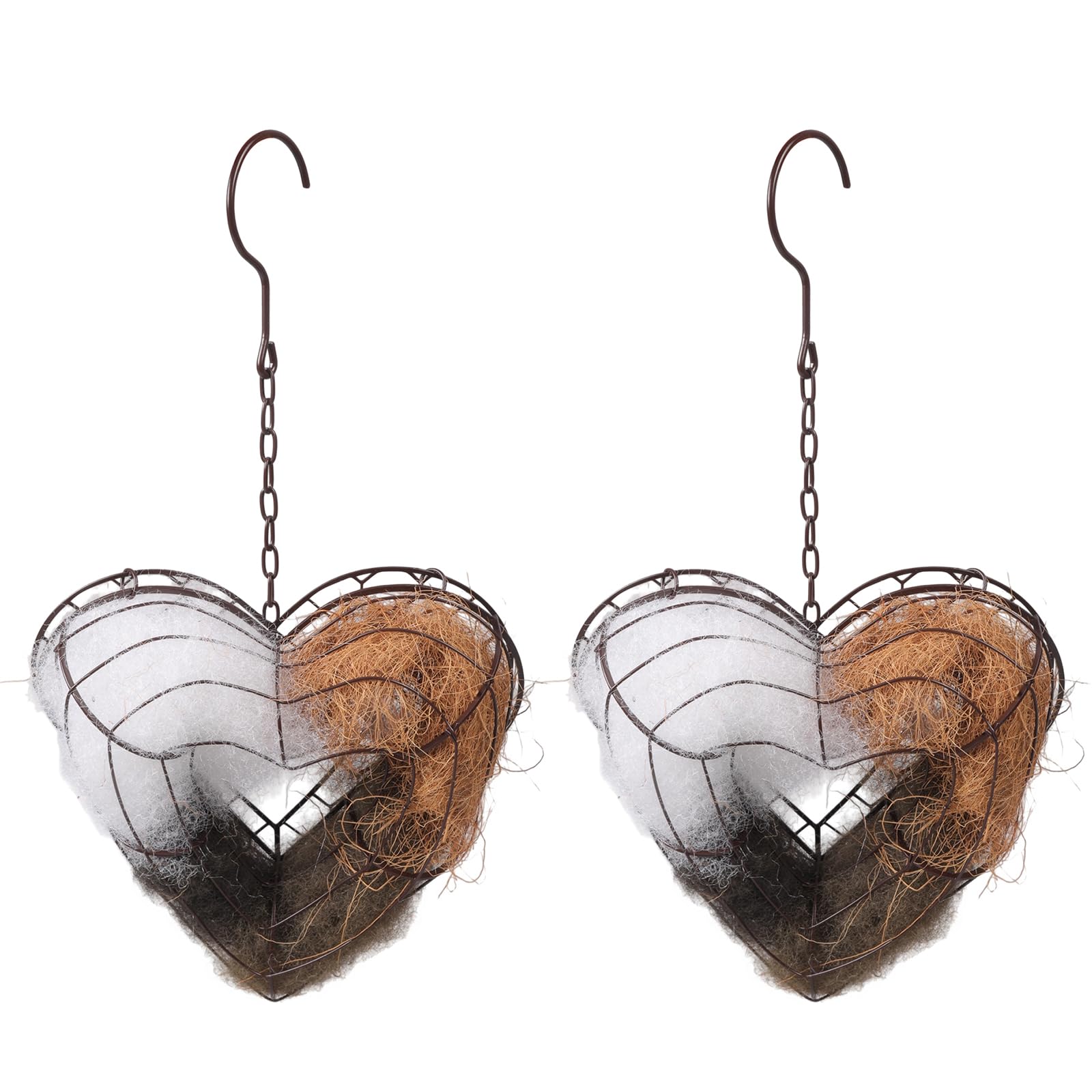 LUCKGONI Design Bird Nesting Heart Refillable Garden Yard Art Decoration Nesting Cotton Fibers Habitats for Wild Birds