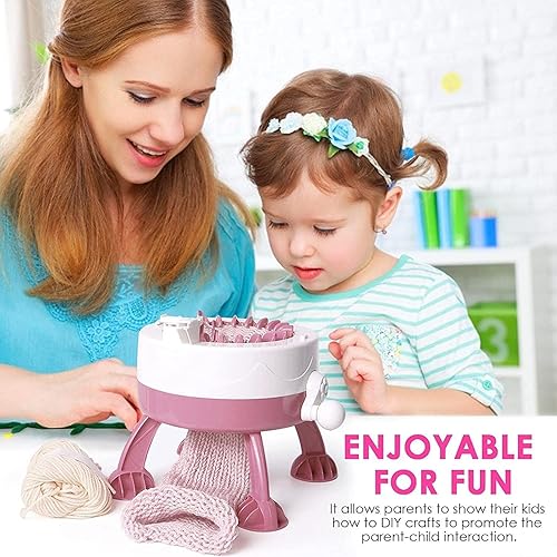 Miniatura 7 de XIZHIYO Máquina de tejer con 22 agujas, telar de tejido inteligente, kit de máquina de tejer doble para adultos o niños (22c2)