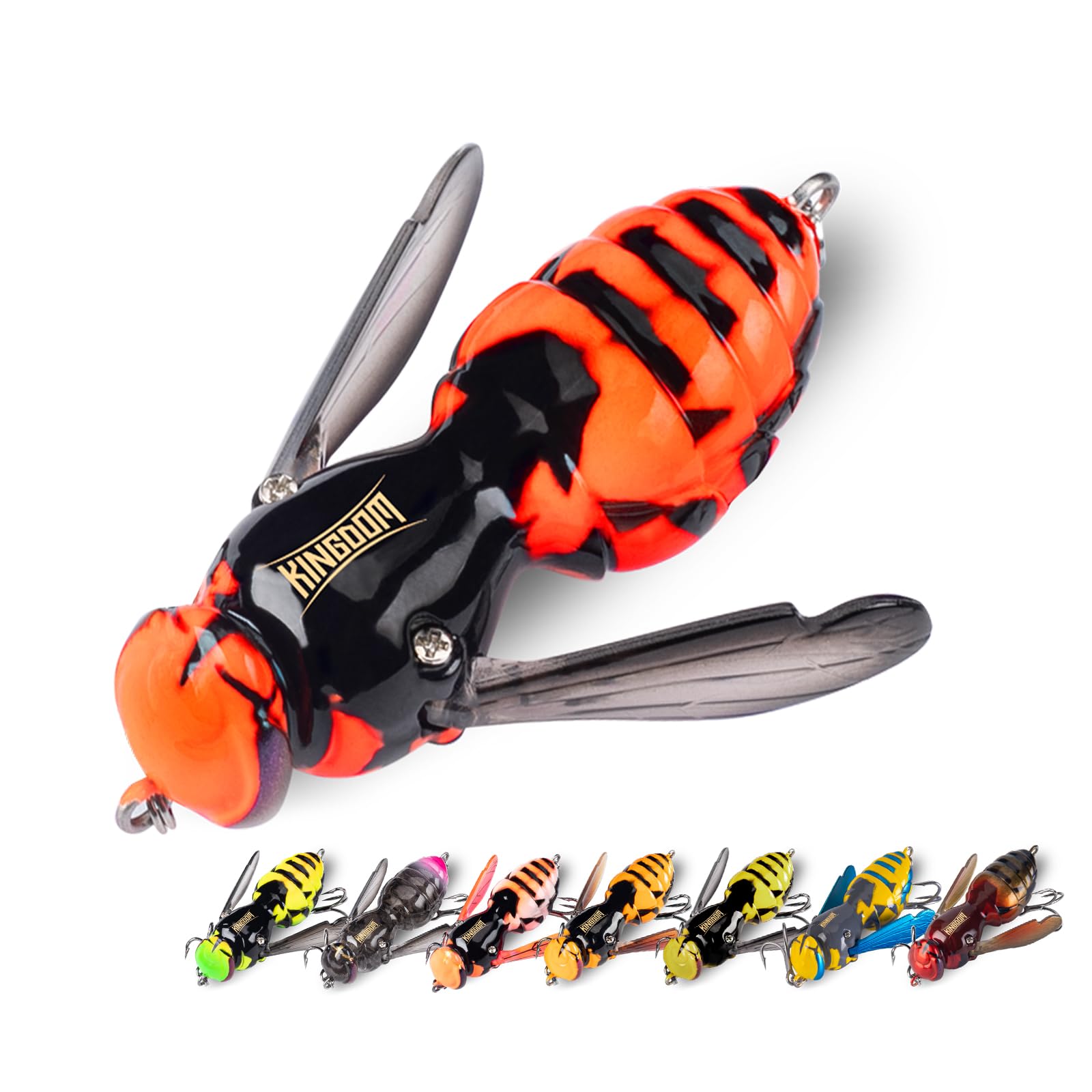Kingdom 2026 New Wasp Crawl Fishing Tackle CrankBait Bass, Hard Bait Swimbait Fishing Lures for Freshwater and Saltwater Beginner Fishing Lure Kit #04 48mm 6.6g