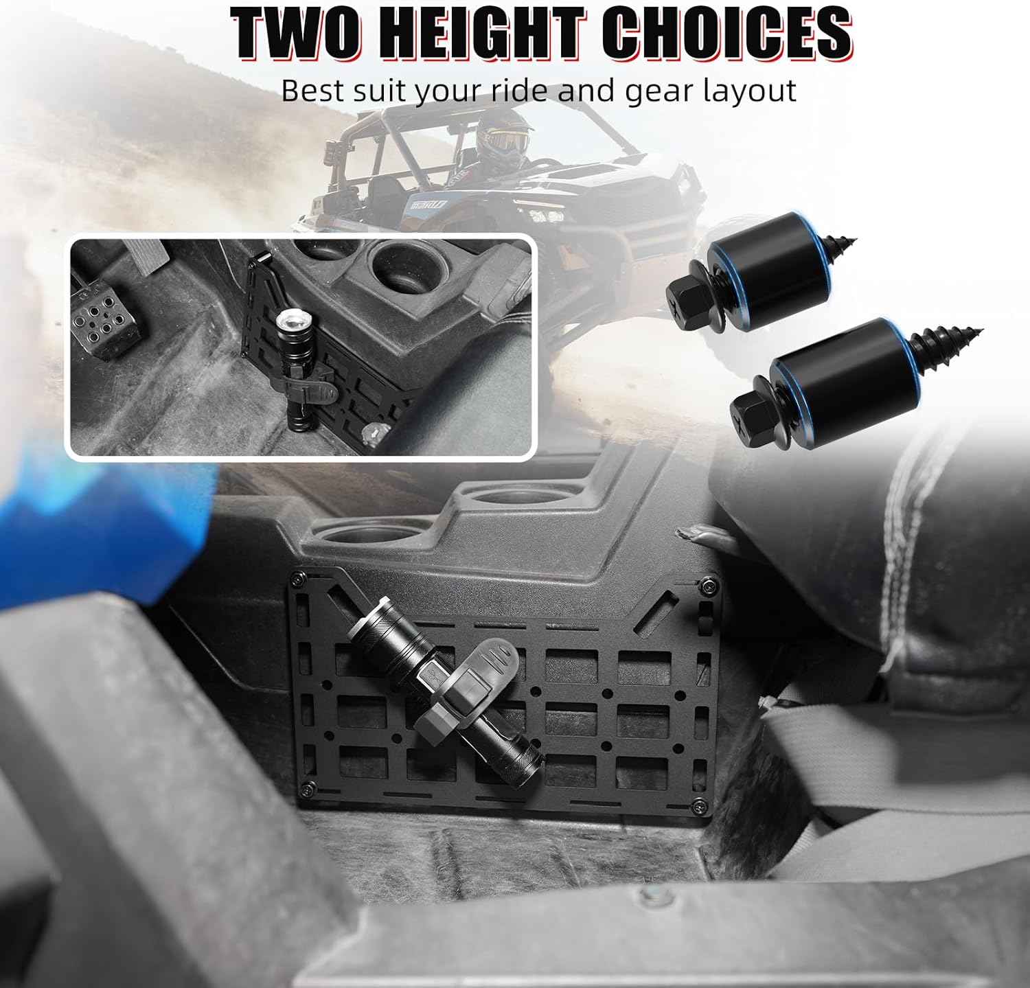 NICECNC Black Rigid Molle Panel Universal Fit for UTV