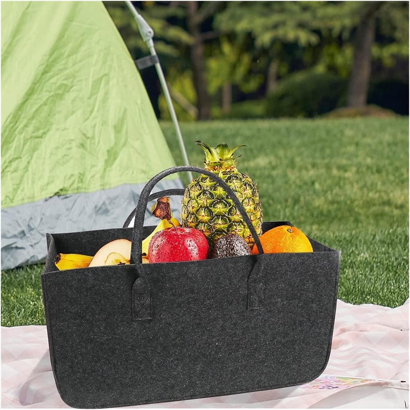 AOKLEY Firewood Tote Bag Baskets Felt Storage Bag Car Travel Shopping Tote Bag Clothing Organizer Gift Bag Fireplace Used for Fireplace Storage Basket (Color : 03)