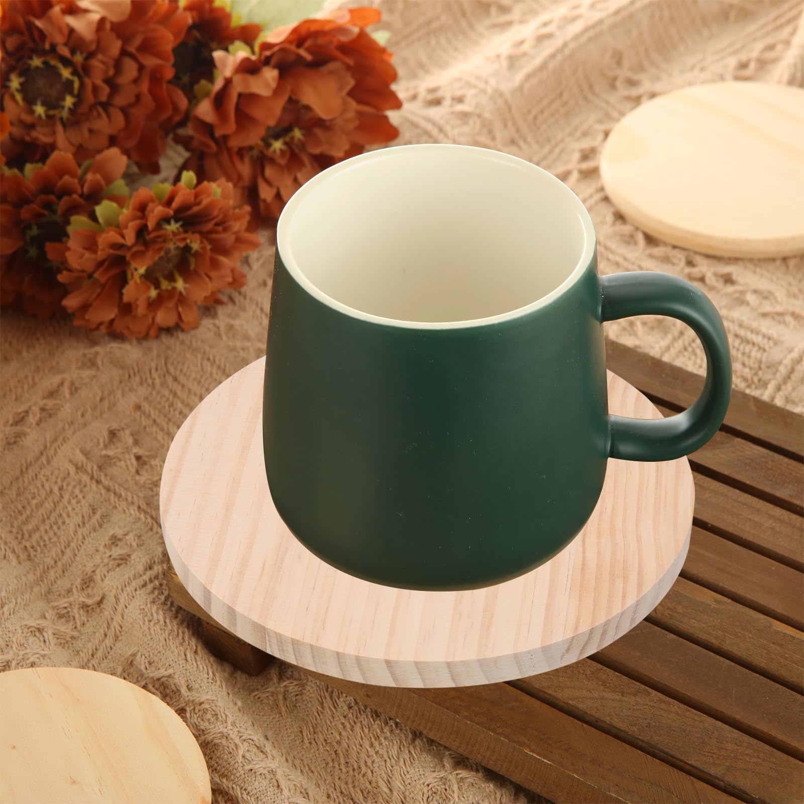 Dischi Di Legno Naturali - 6 Pezzi Da 20 Cm Diametro - Per Decorazioni Fai Da Te, Matrimoni, Natale, Pittura - Foto 6