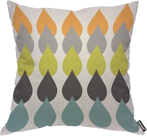 AOYEGO Funda de almohada con patrón de mediados de siglo, en forma de agua, regular, colorida, simple, ordenada, moderna, creativa, funda de