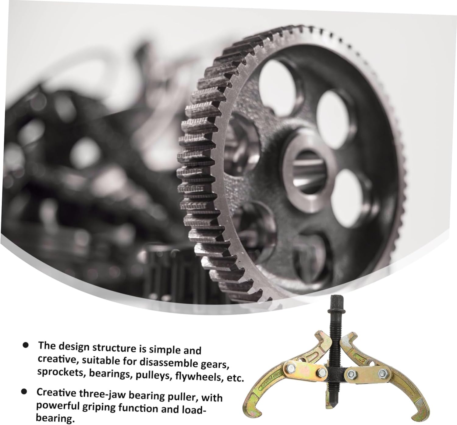 Cabilock Steel Three-Jaw Puller Tool Random and Bearing Puller Heavy-Duty Steel for Automotive Repairs Mechanic Use