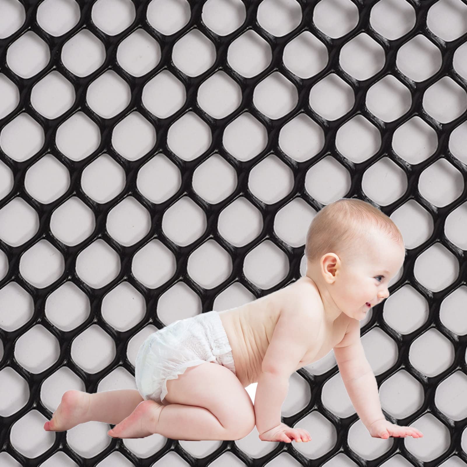 Yesyzx Fencing Home Mesh Fences for Kids Child, Indoor Outdoor Patio Safety Protection Netting with Ties, Temporary Protect Net for Deck Porch Terrace (Size : 1X20m/3.5X65.5ft)