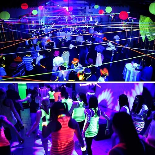 Miniatura 6 de Ontesik Kit de tira de luz LED negra de 20 pies, 360 LED, instalación de luz negra UV flexible de 12 V, dormitorio familiar, boda, Halloween, fiesta