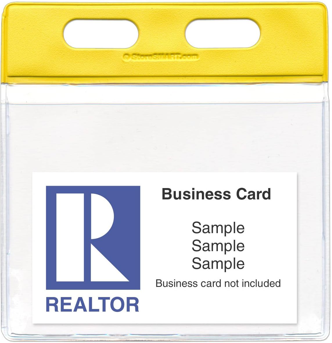 StoreSMART® - Realtor Key Lockbox Tag Holders - Plastic - 25 Pack - Yellow Header - SPC2858S-REALT-Y-25