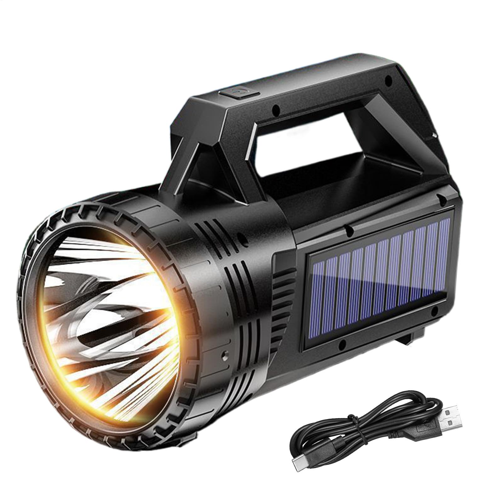 Torcia Solare Ricaricabile Ricaricabile Luminosa Leggera Impermeabile | Torcia A LED Da 800 Lumen Per Uso Esterno Per Campeggio Escursionismo Backpacking Trekking Pesca Notturna Viaggi Avventura A