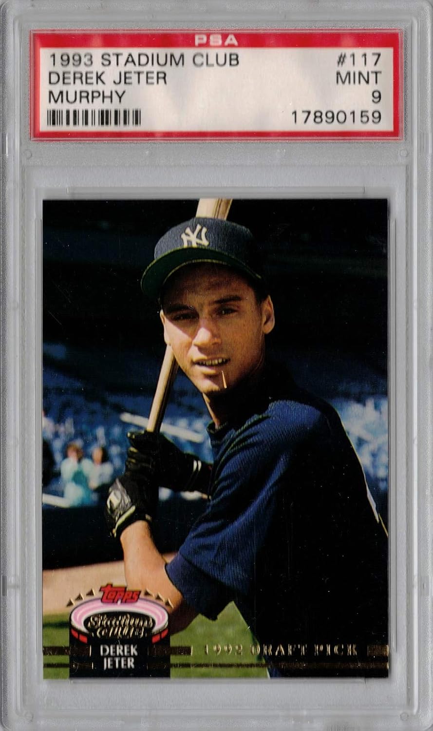 1993 Topps Stadium Club Murphy Baseball #117 Derek Jeter Rookie Card Graded PSA 9 Mint