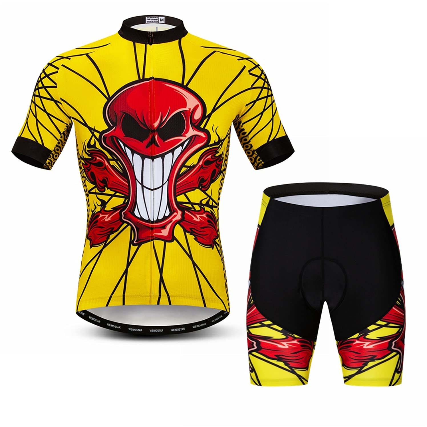 Weimostar Radtrikot Shorts Set gepolsterter Herren Bike Top Anzug