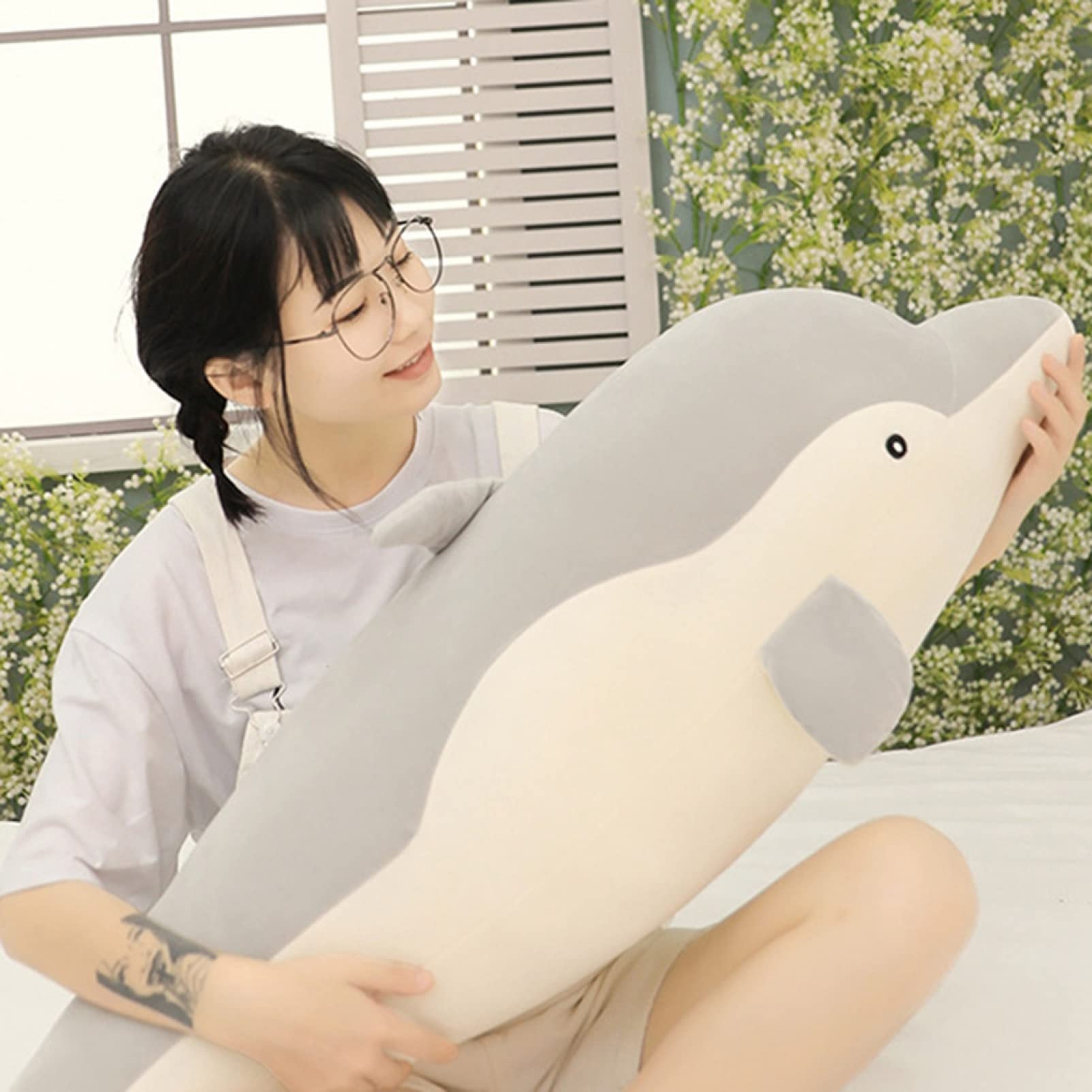 Amazon.co.jp: YQkasj 抱きまくら イルカ グレー01 抱き枕 ぬいぐるみ