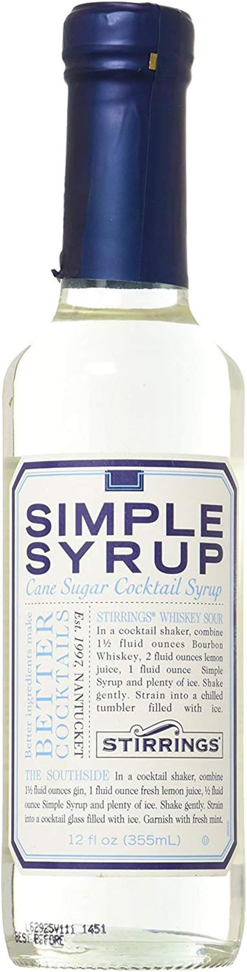 Stirrings Pure Cane Simple Syrup Cocktail Mixer, 12 ounce bottle | Pack of (1) |