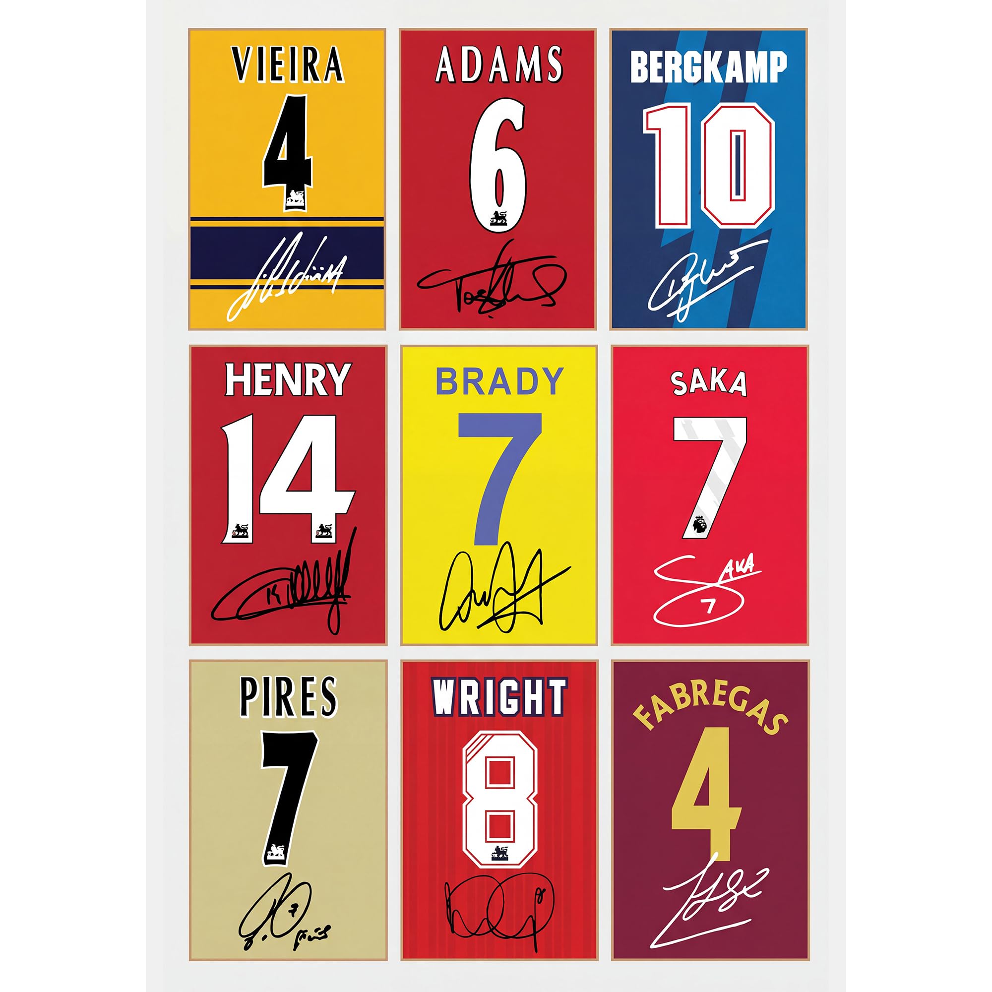 Arsenal Legends Gift Signed A4 Print Display Unframed Arsenal Gifts For Boys Digitally Reproduced Signature Arsenal Gifts For Men (Unframed)