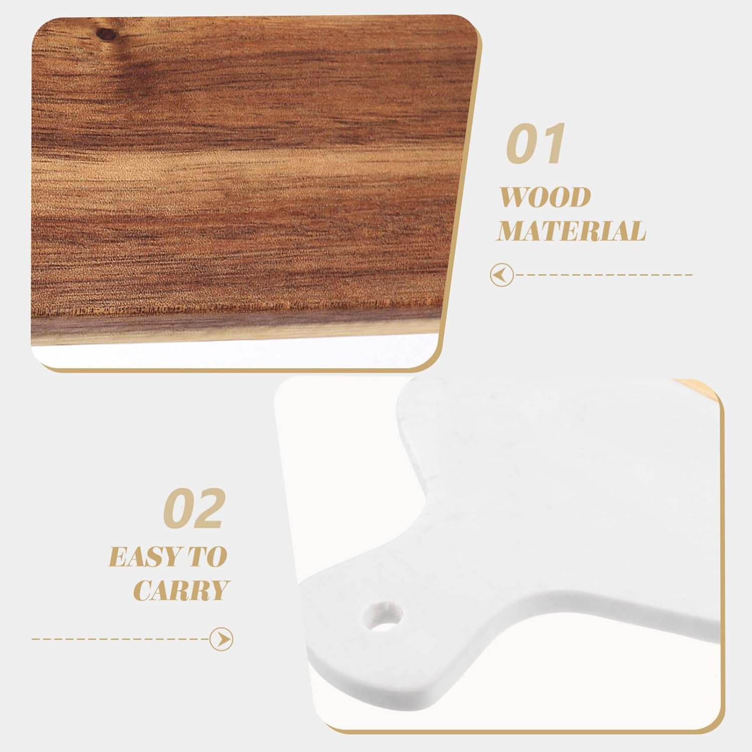 Kichvoe Food-grade Cutting Board and Multi-function Serving Plate for Kitchen Use -crack Design for Fruits Vegetables Cheese and Charcuterie for Picnics and Everyday Cooking